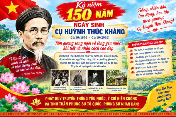 kỷ niệm 150 năm Ngày sinh cụ Huỳnh Thúc Kháng (01/10/1876 - 01/10/2026)
